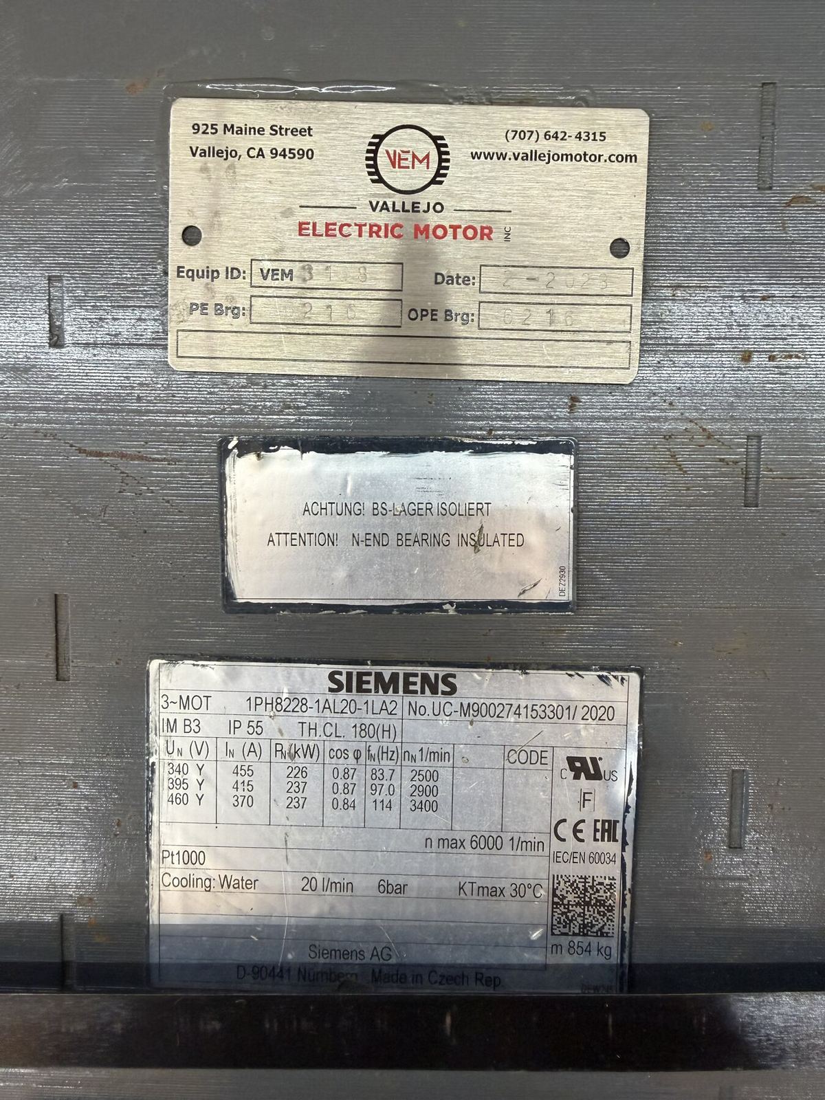 Siemens 1PH8228 226/237 kW water-cooled main-drive / spindle motor thumbnail 9