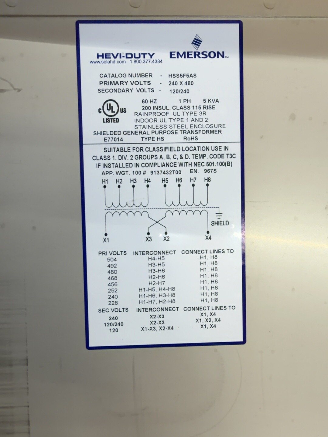 SolaHD Shielded stainless-steel automation transformer