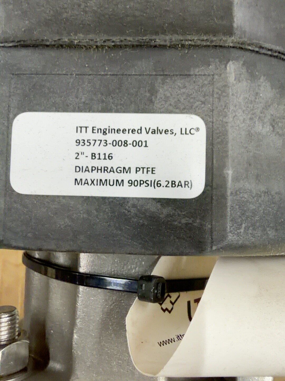 ITT Engineered Valves Pneumatically actuated hygienic diaphragm valve, 2 in Tri-Clamp thumbnail 2
