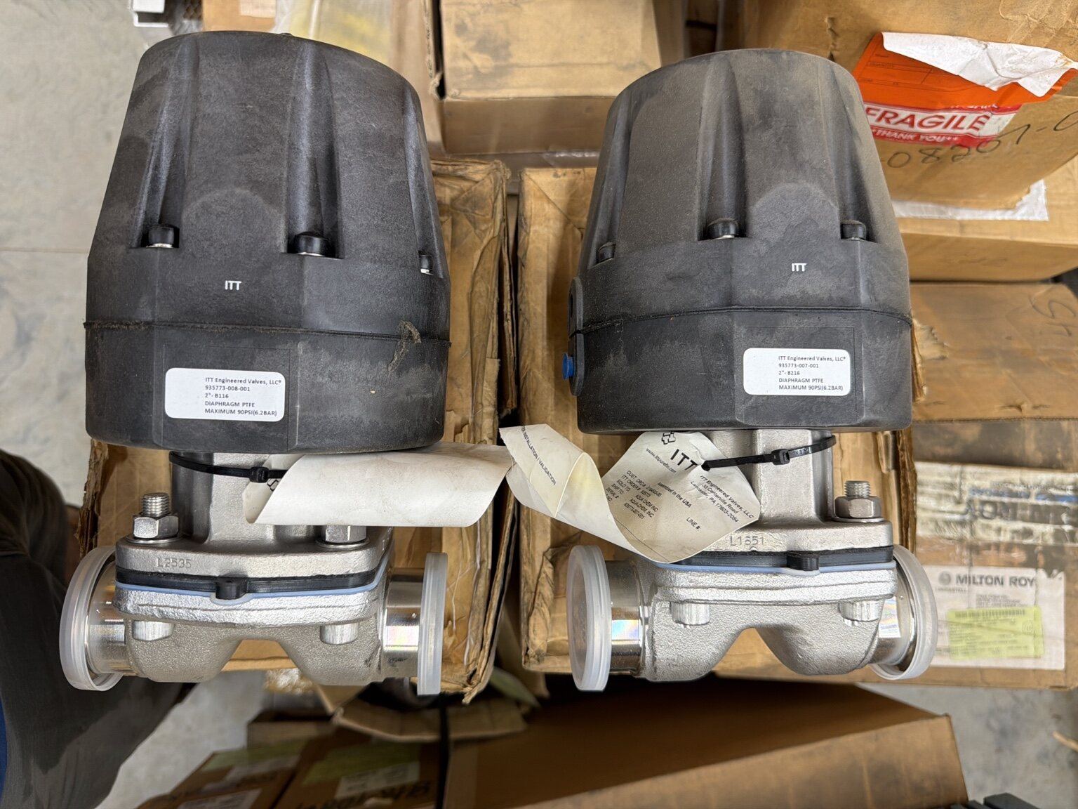 ITT Engineered Valves Pneumatically actuated hygienic diaphragm valve, 2 in Tri-Clamp thumbnail 4