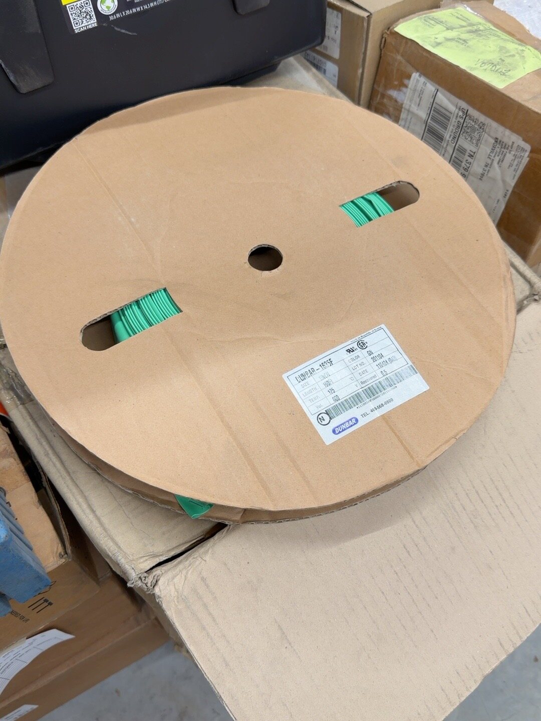 Dunbar Products, LLC 1 in green flexible heat-shrink tubing, six 100-ft spools per box thumbnail 2