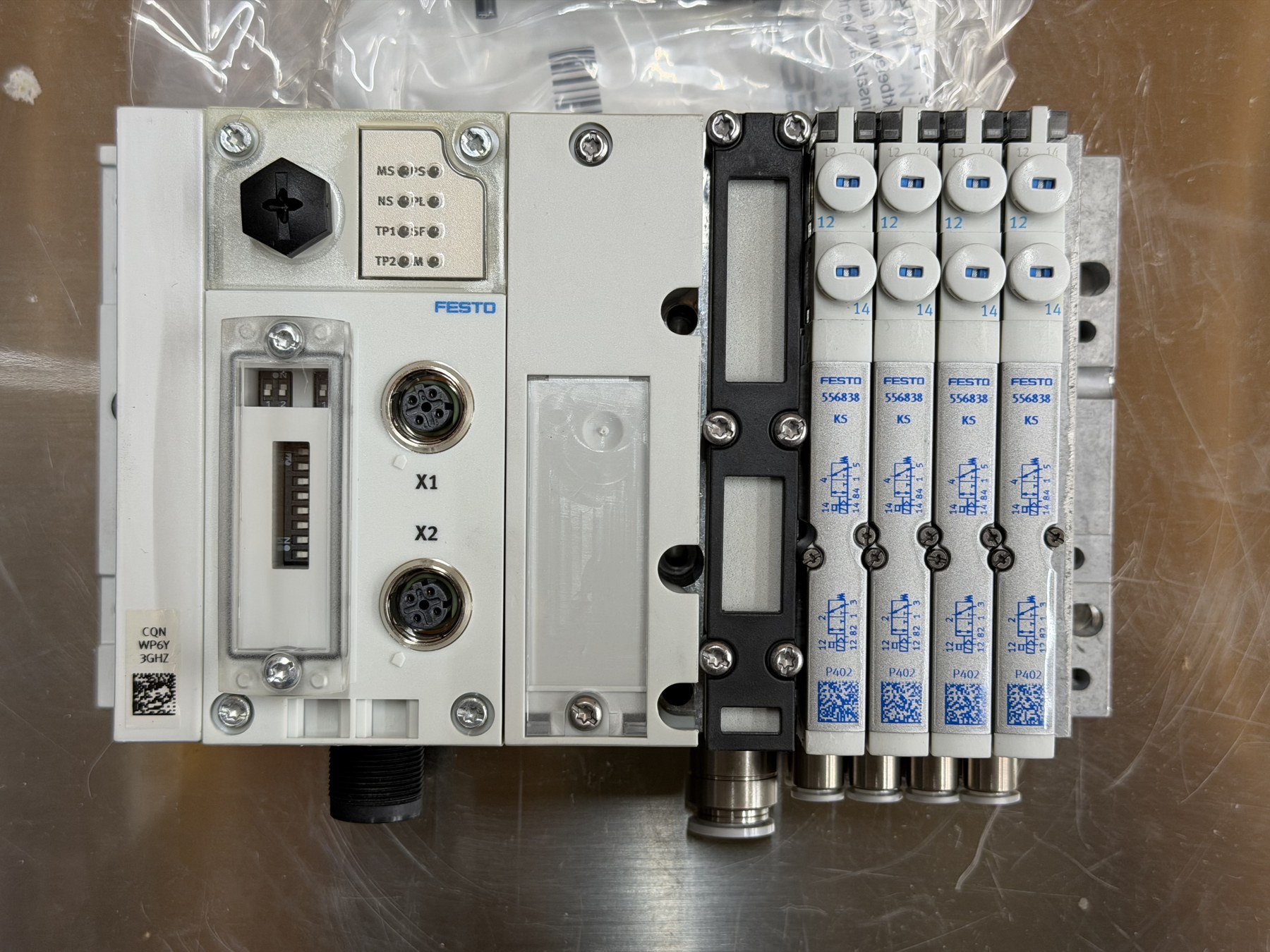 Festo MPA Pneumatic Valve Manifold Assembly with CPX-FB36 — Tagged 8SOL