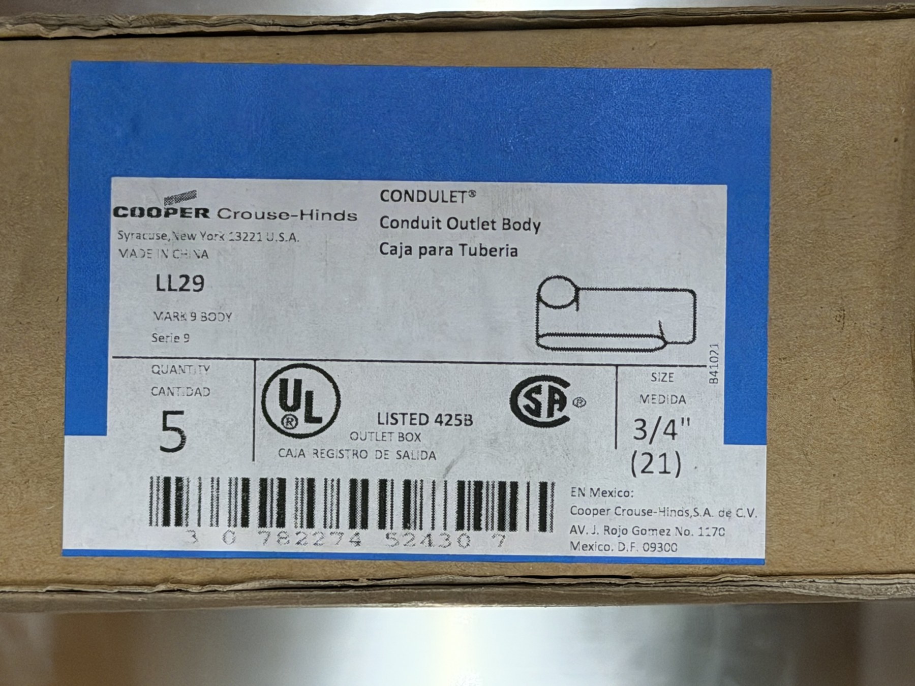 Cooper Crouse-Hinds 3/4-inch LL29 conduit bodies — lot of 12 thumbnail 2