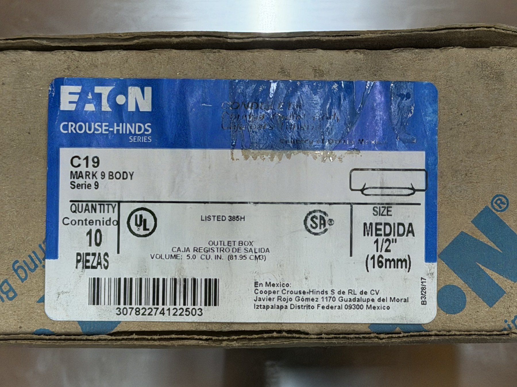 Crouse-Hinds C19 1/2-inch Mark 9 Aluminum Condulet C Conduit Body Lot of 4 with 4 Covers thumbnail 2