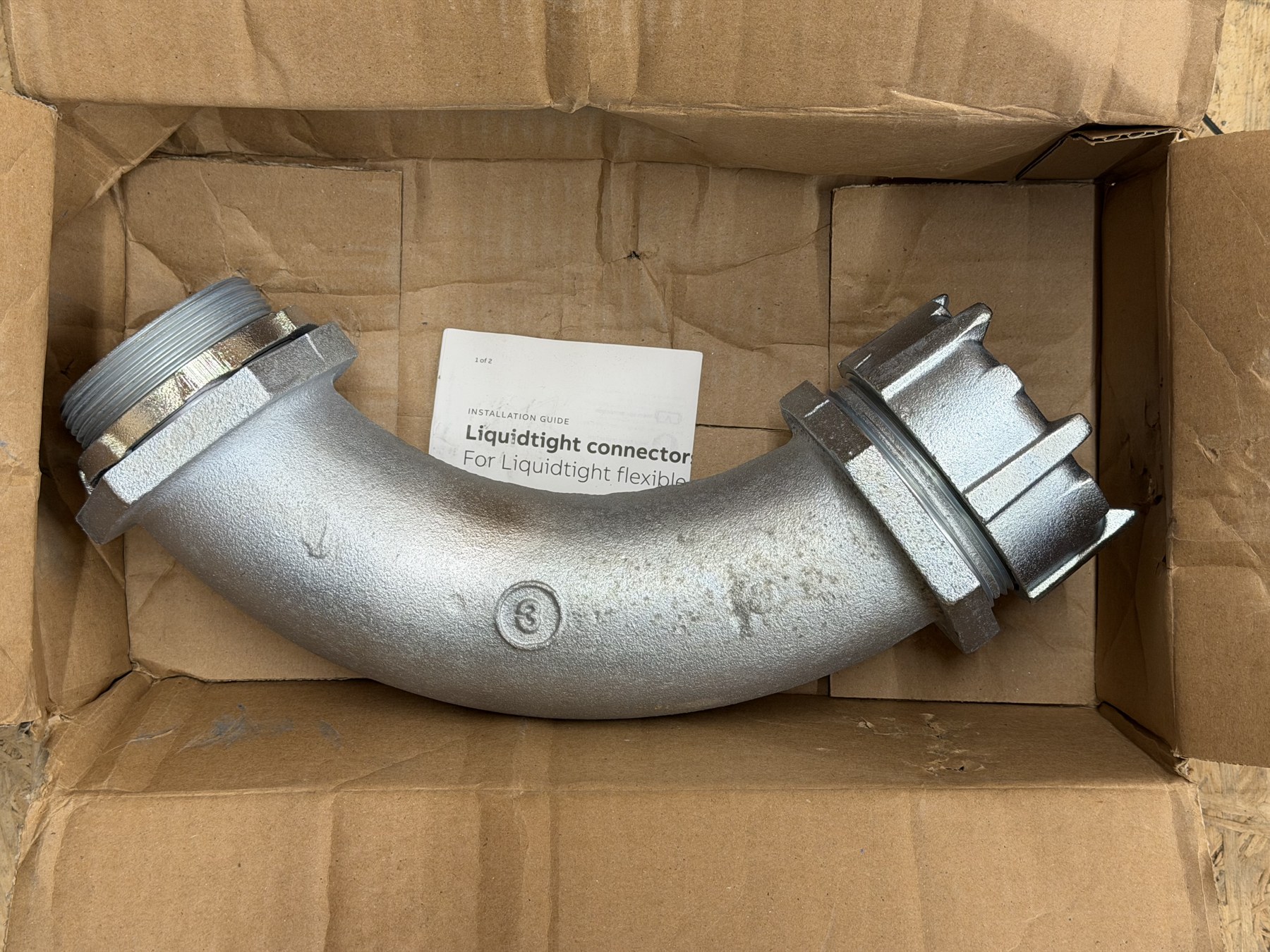 Thomas & Betts 3-inch Liquidtight 90° Connector — New in Box thumbnail 2