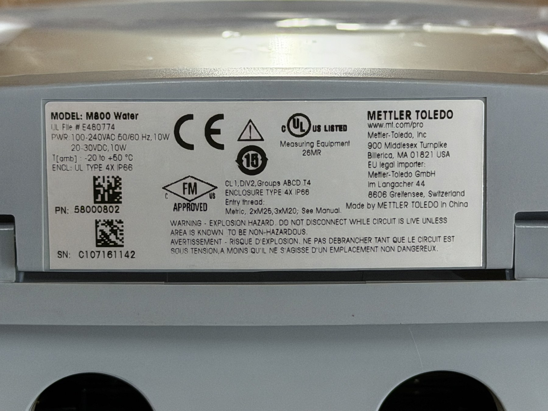 Mettler Toledo M800 Water Transmitter 58000802 thumbnail 2