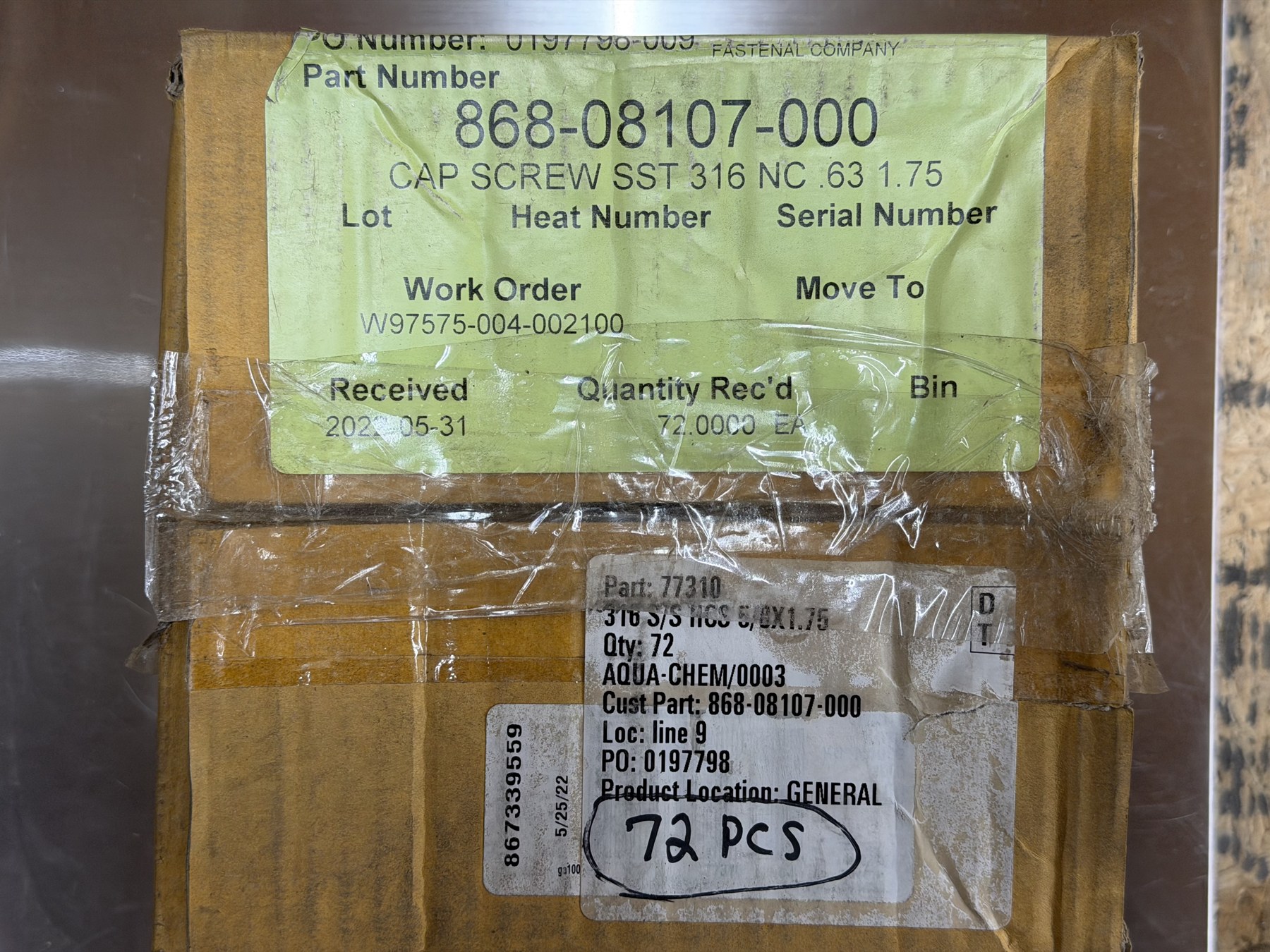 316 Stainless Steel 5/8-inch x 1-3/4-inch Hex Cap Screws — Box of 72 thumbnail 2