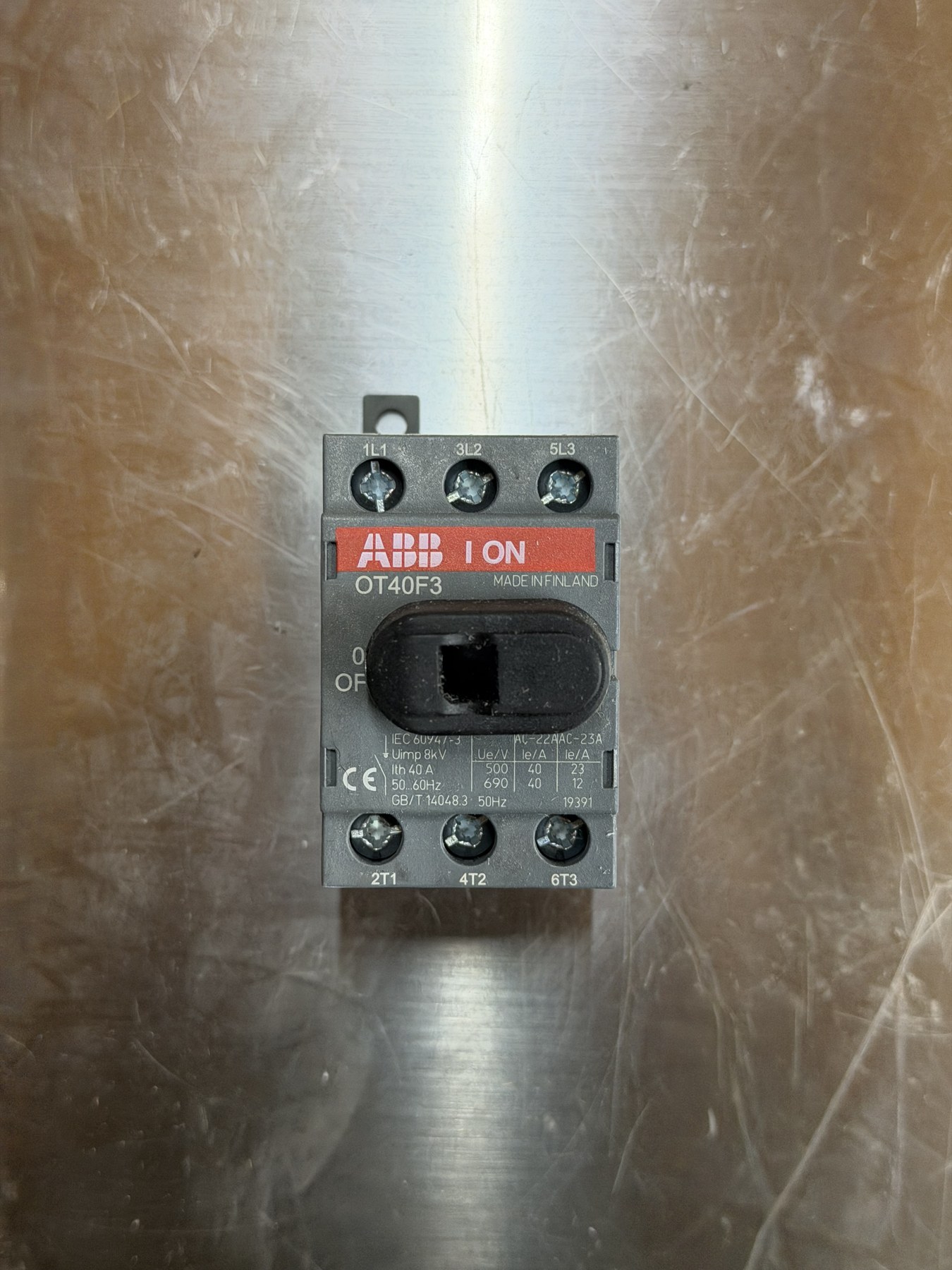 ABB OT40F3 40A 3-Pole Non-Fused Switch-Disconnector