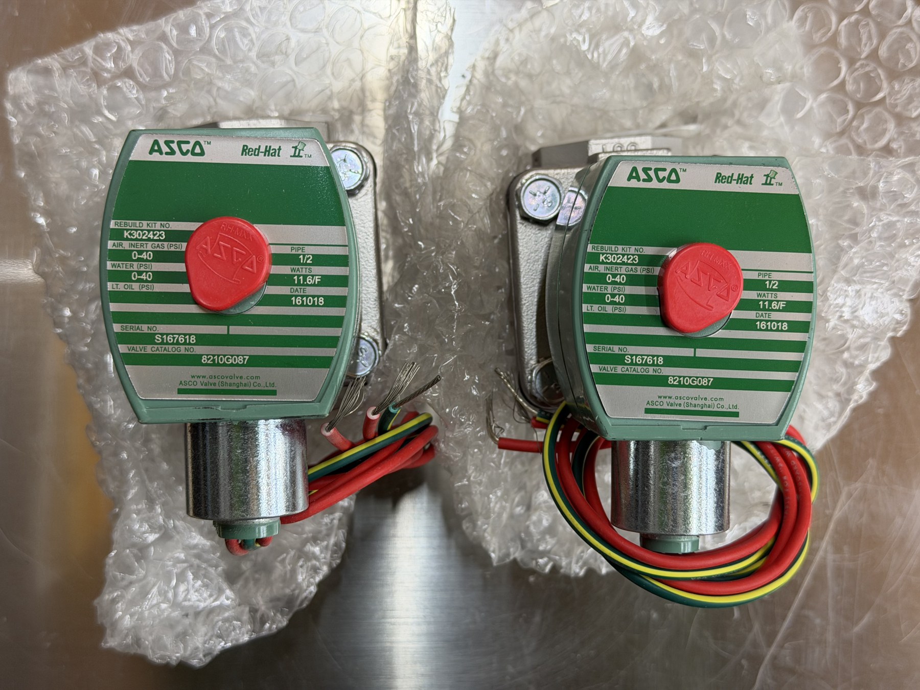 ASCO 8210G087 Red-Hat II 24VDC 1/2-inch Stainless Solenoid Valve